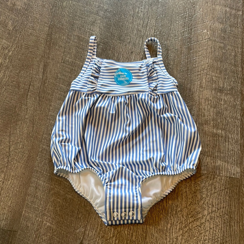 Carters Blue & White Striped Swimsuit 18M
